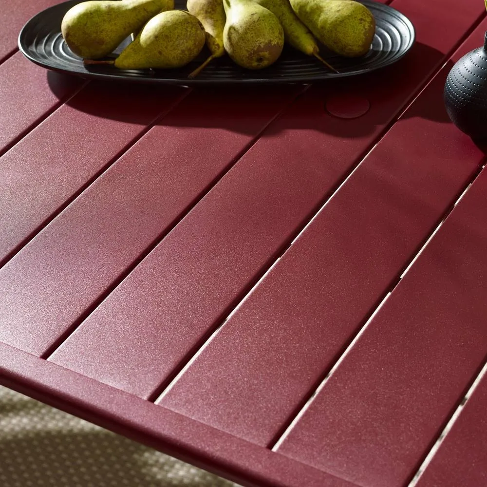 FurnitureboxUK Furniturebox UK Leros Metal 6 Seat Garden Dining Set in Red 6