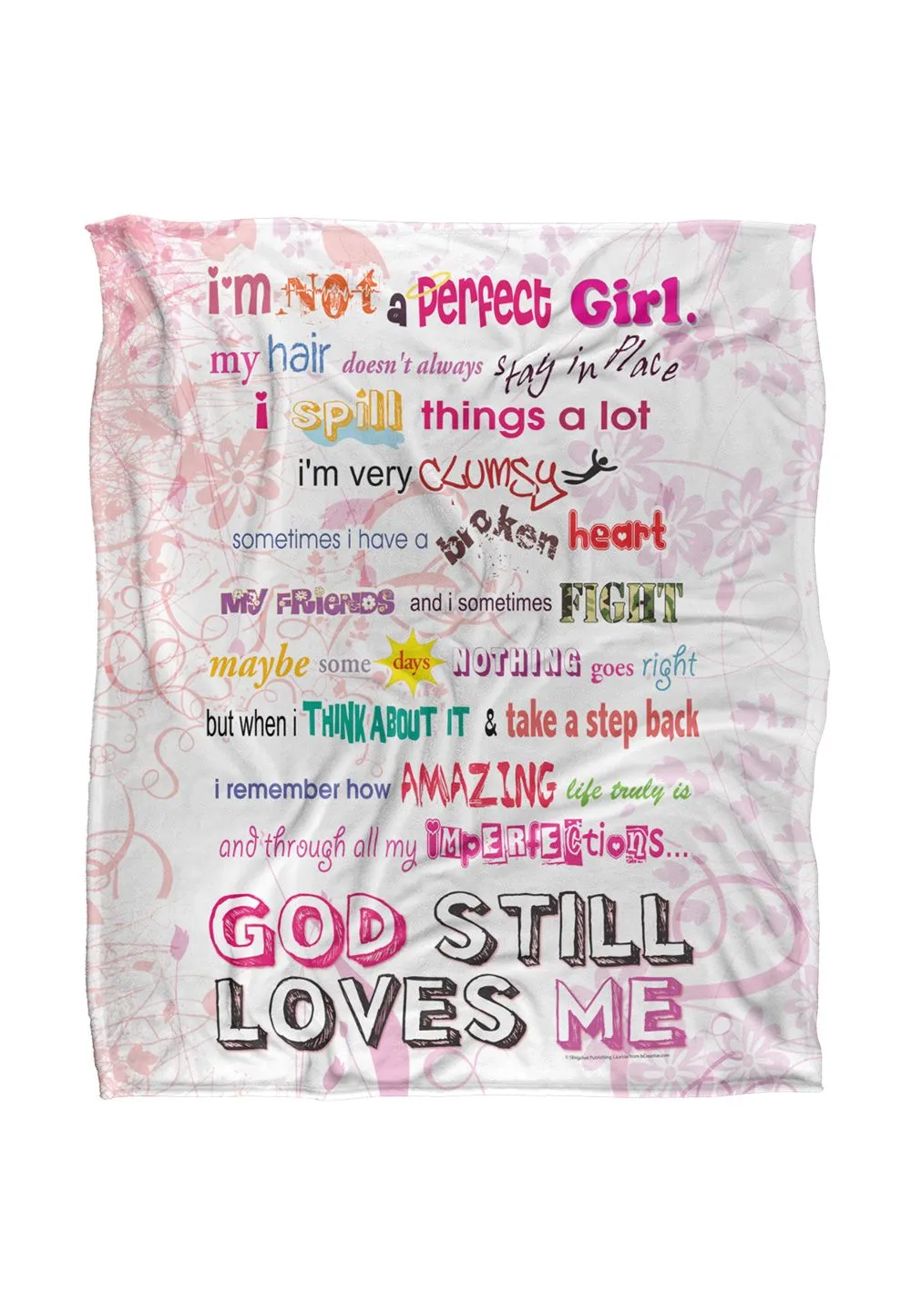 Slingshot Publishing Not Perfect Silky Touch Super Soft Throw Blanket 152 X 127 cm in White