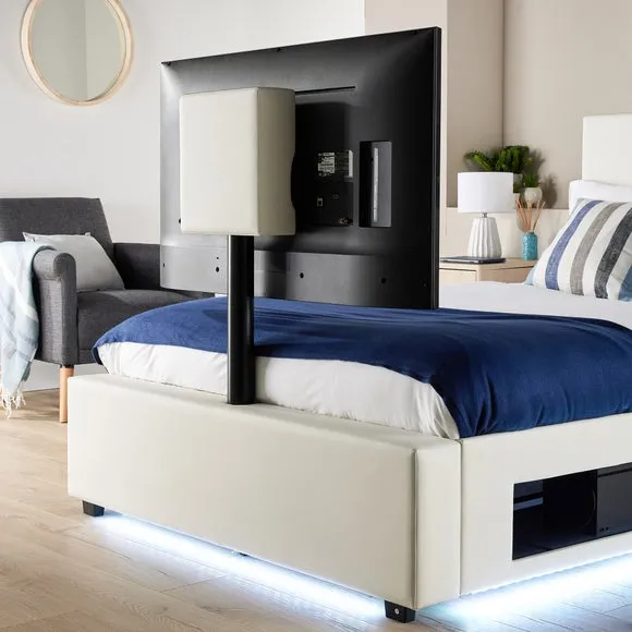 XR Living Ava TV Bed with LED Lights and TV Mount 2