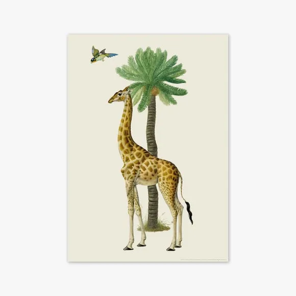 East End Prints Giraffe & Bird Print 2