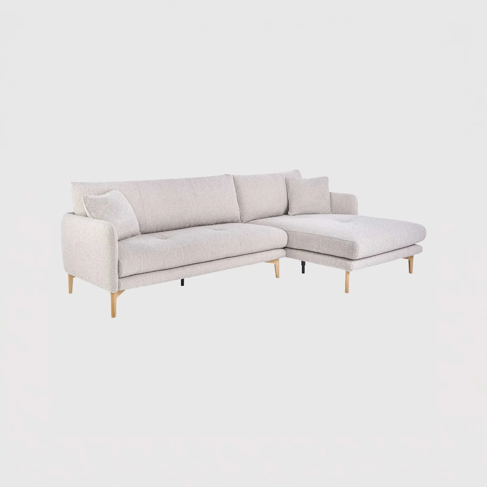 Ercol Aosta Medium Chaise Right Corner Sofa, Neutral Fabric | Barker & Stonehouse
