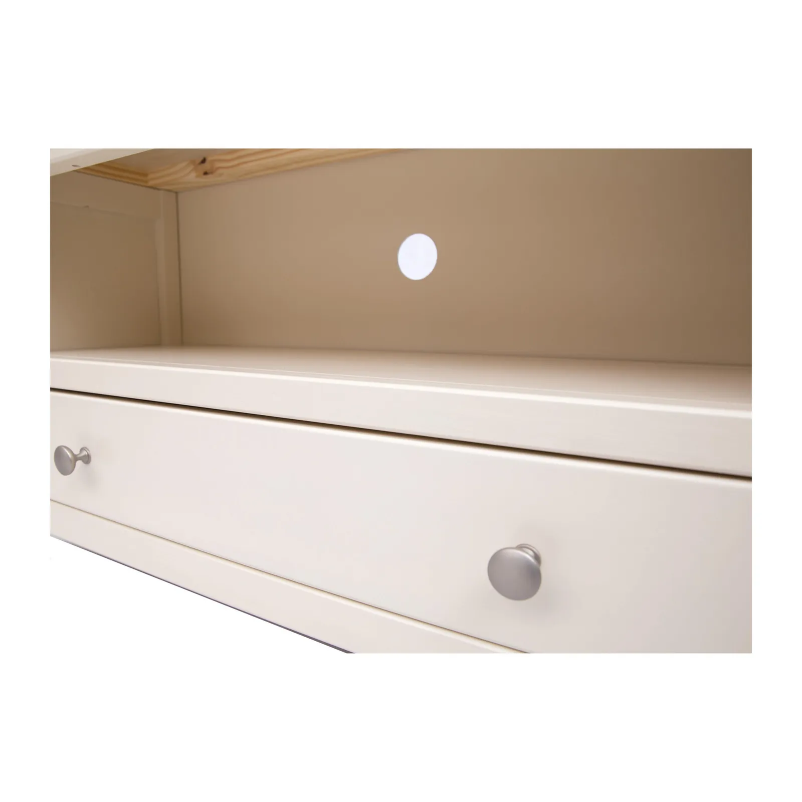 Cabinet Bits Maggiori Off-White 1 Drawer TV Cabinet Chrome Knob 5