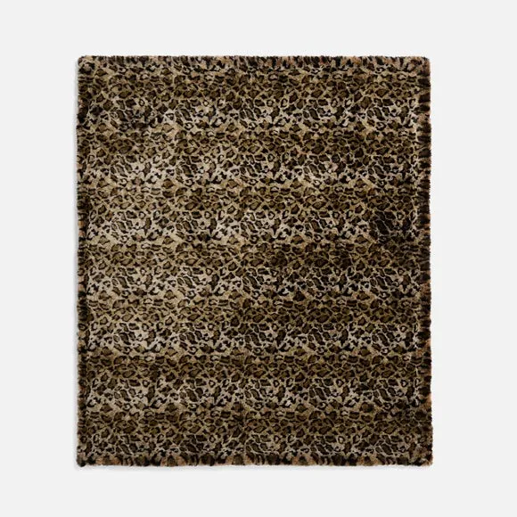 Leopard Print Faux Fur Throw Blanket 130cm x 180cm 3