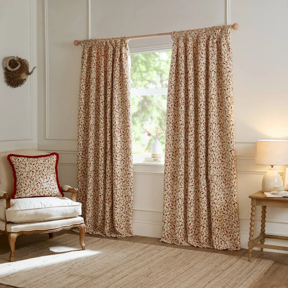 Voyage Maison Cervino Jacquard Pencil Pleat Curtain Pair in Beige 2