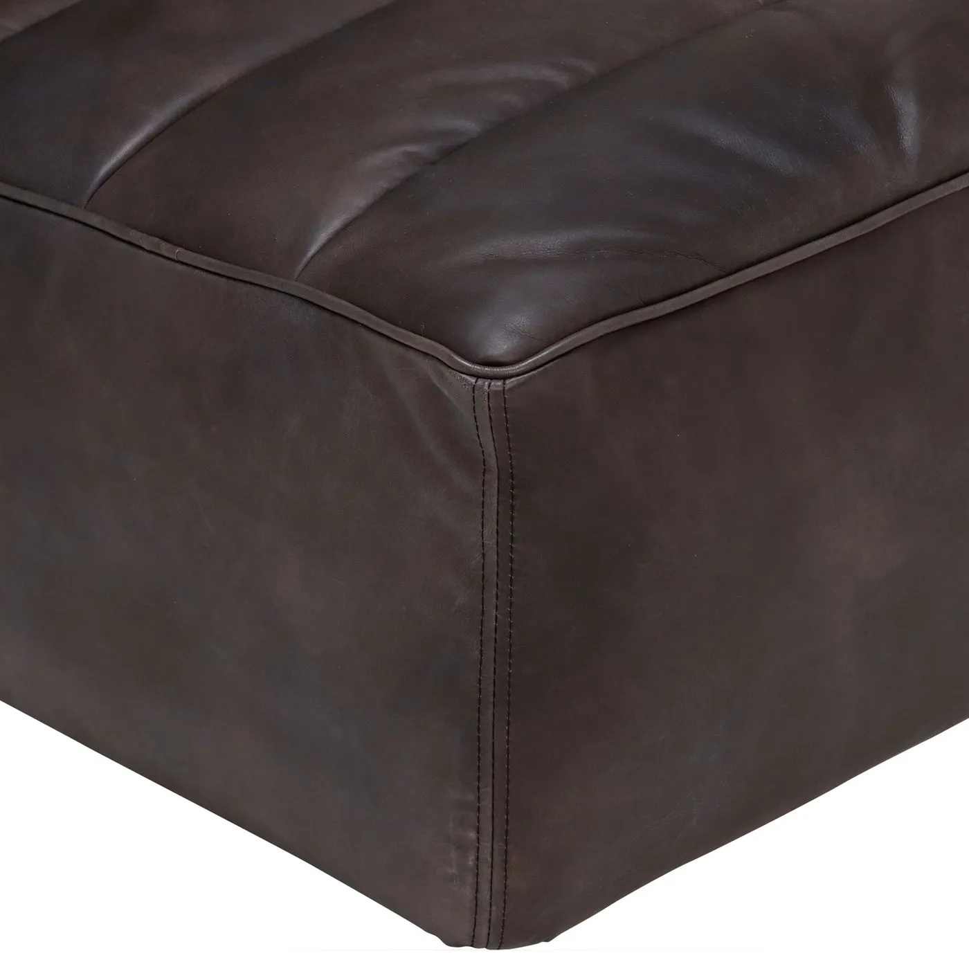 Timothy Oulton Shabby Sectional Chaise Modular Sofa, Black Leather | Barker & Stonehouse 4