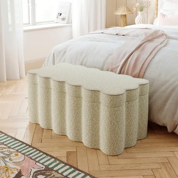Wavie Tonal Boucle Storage Ottoman