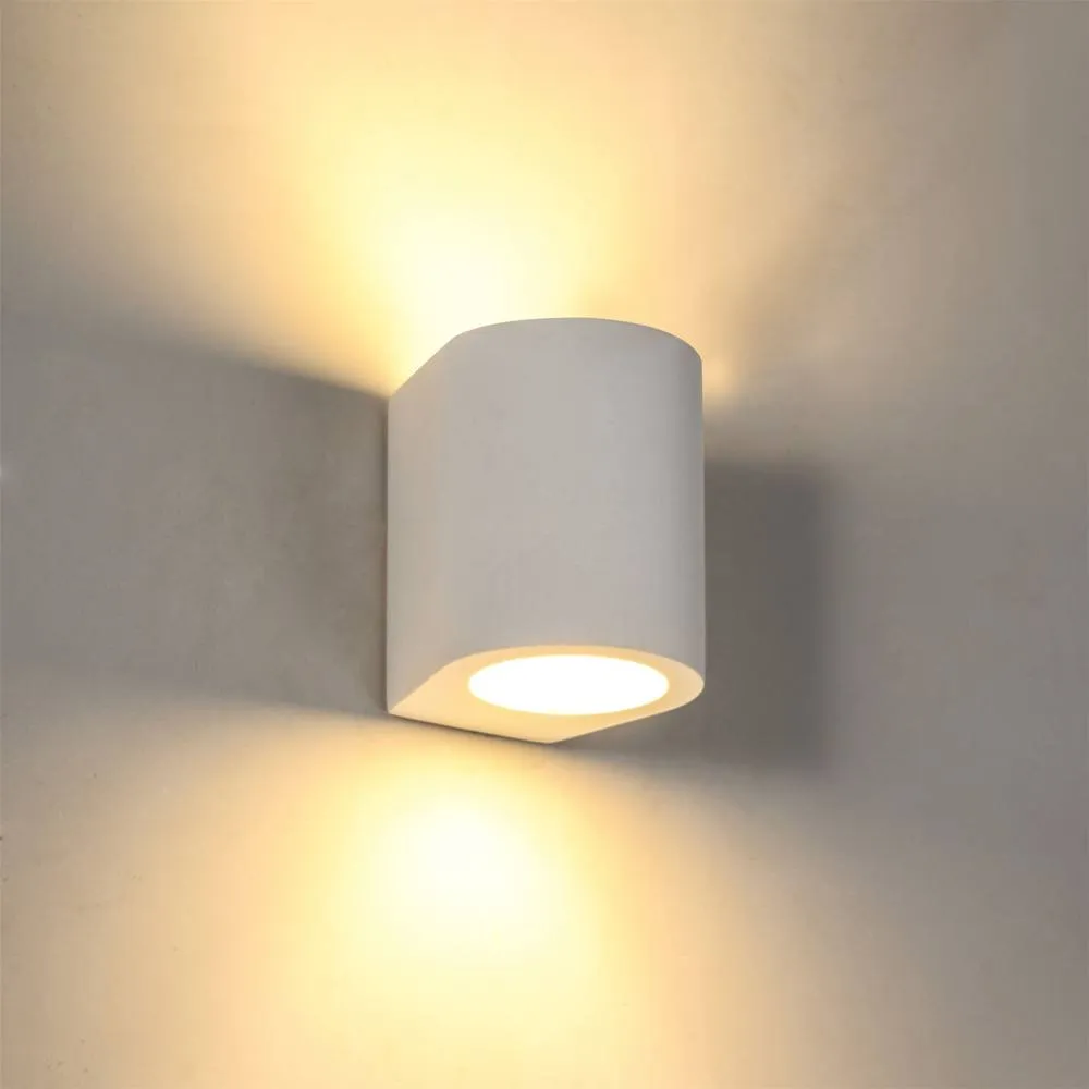 First Choice Lighting Set of 2 Mural - White Plaster G9 Wall Lights 3