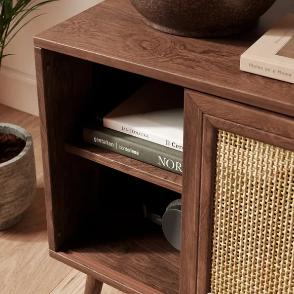 Jordyn Wide Bedside Table, Mango Wood Effect 3