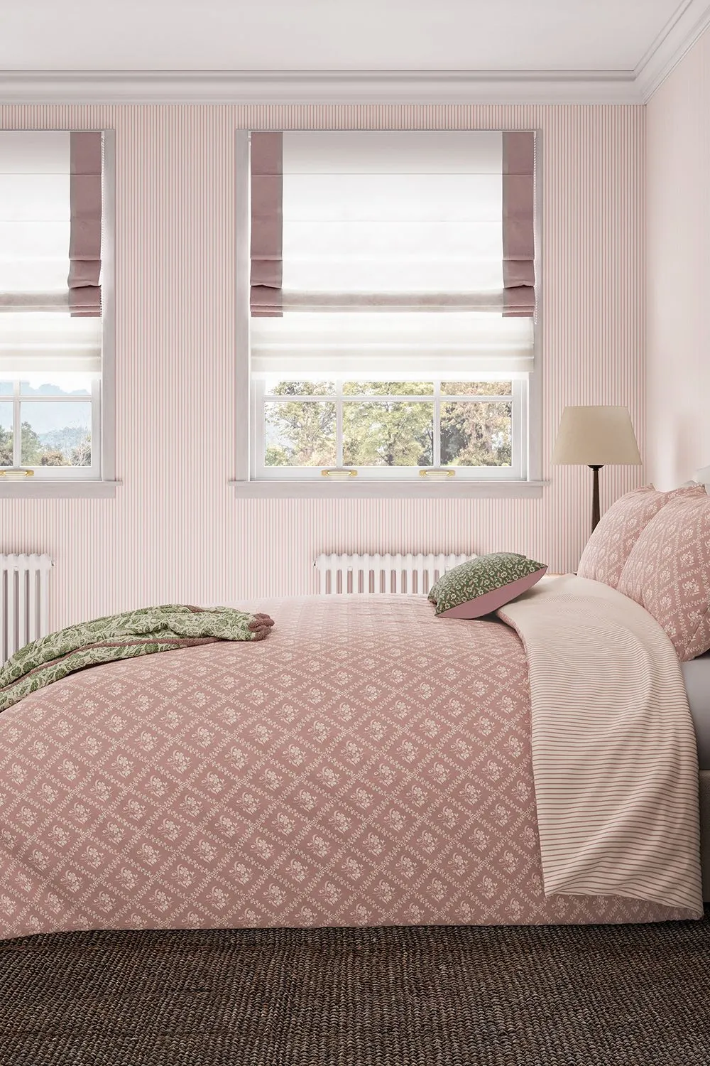 Helena Springfield 'Meadow Posy' Cotton Duvet Cover Set in Pink