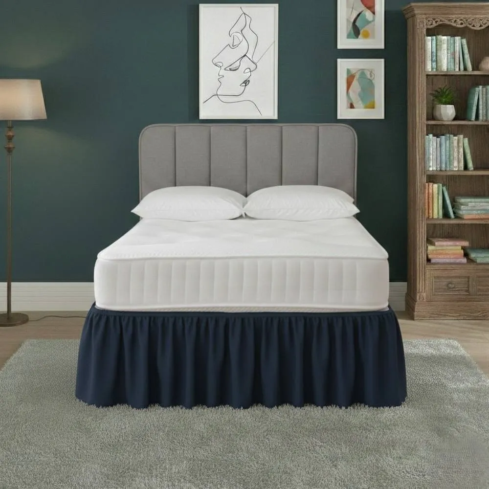 Snug City Base Valance Polycotton Sheet for Divan Beds Easy Care Bed Base Cover in Navy