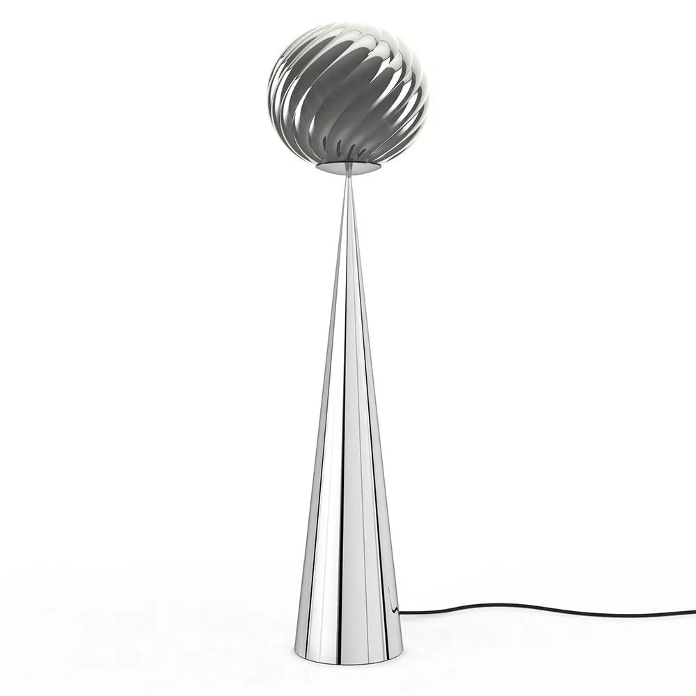 Tom Dixon Whirl LED Cone Fat Floor Lamp Silver/Silver 2