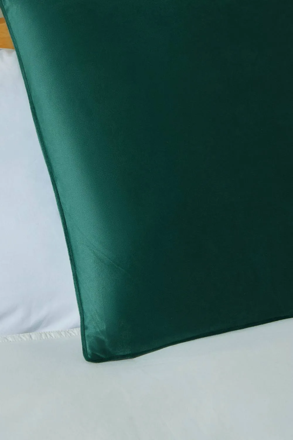BHS Small Velour Piped Cushion in Green 2