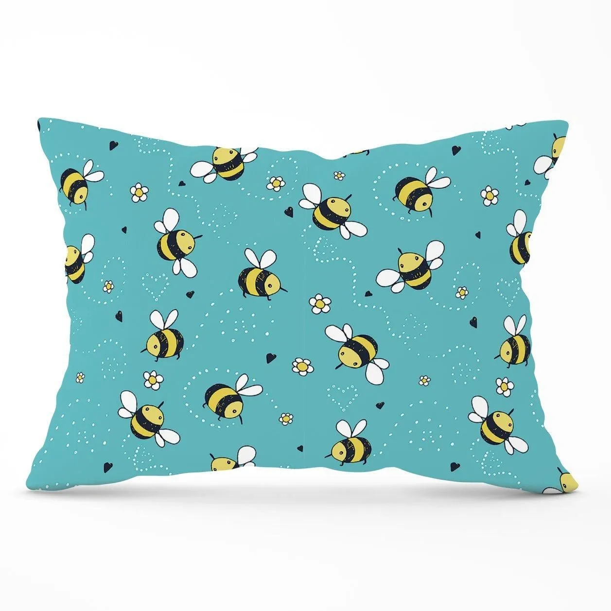 Warren Reed - Designer Hand Drawn Busy Bees Cushions in Blue