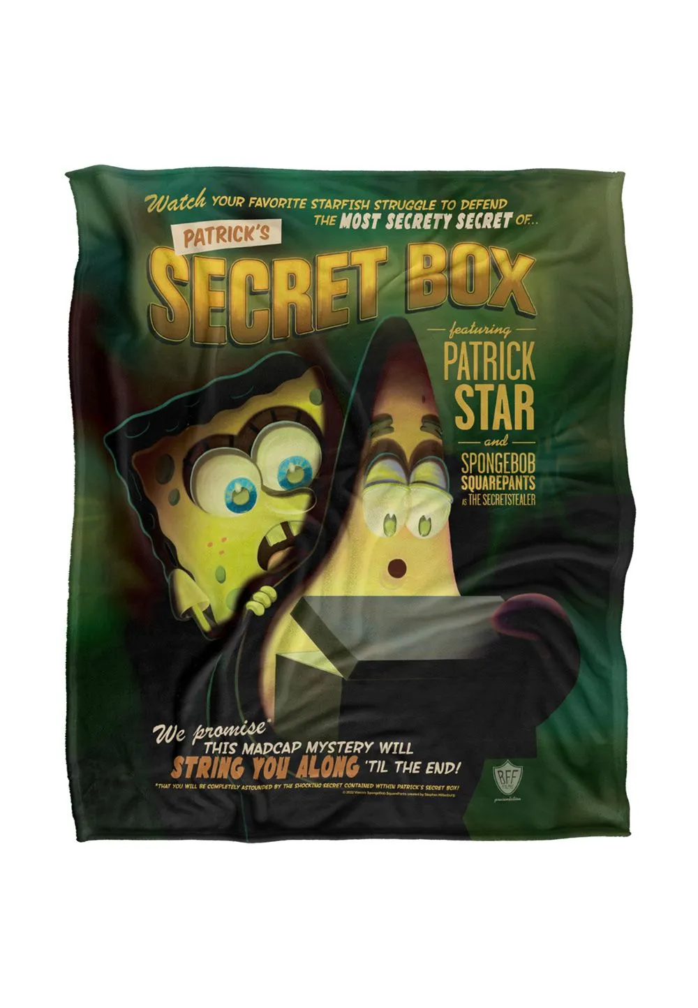 Spongebob Secret Box Silky Touch Super Soft Throw Blanket 152 X 127 cm in White