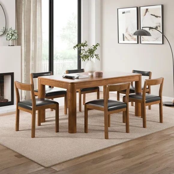 Aylesford Dining Chair, Oak and Faux Leather 2