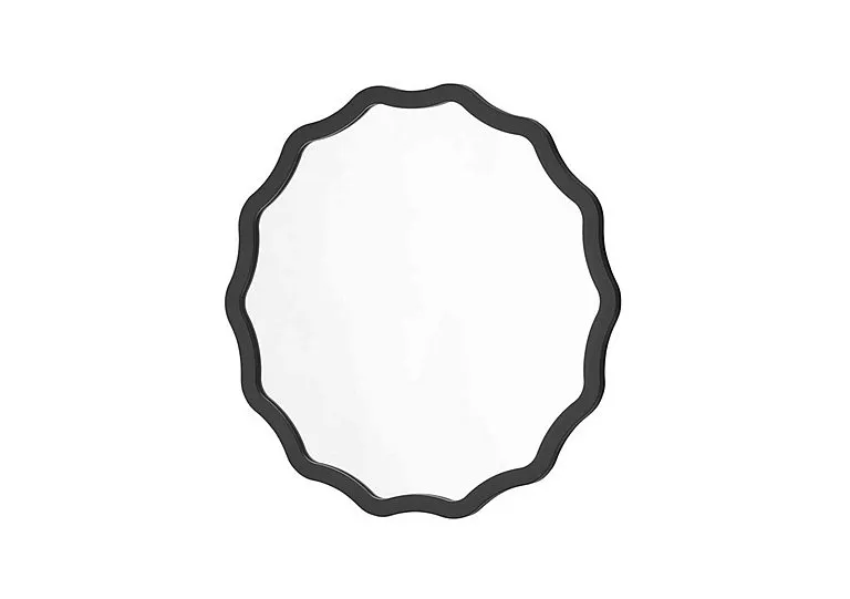 Wave Circle Mirror - Black