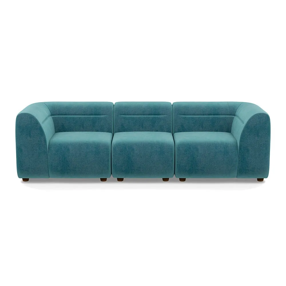 Heal's Lilli 3 Seater Sofa Smart Luxe Velvet Airforce Blue 1
