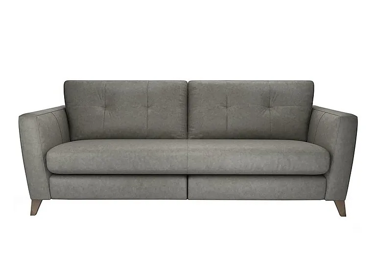 Hermione 4 Seater Leather Sofa - Amonite