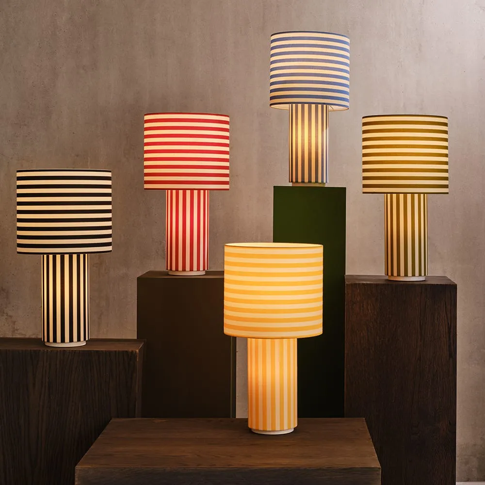 Heal's Raie Fabric Table Lamp Black/White 4