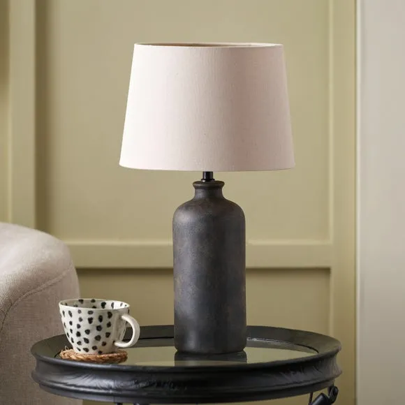 Pacific Lifestyle Kovu Matt Bronzed Cylinder Ceramic Table Lamp