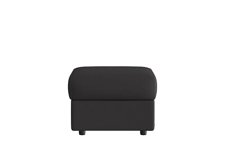 Vito Leather Storage Footstool - Botero Nero