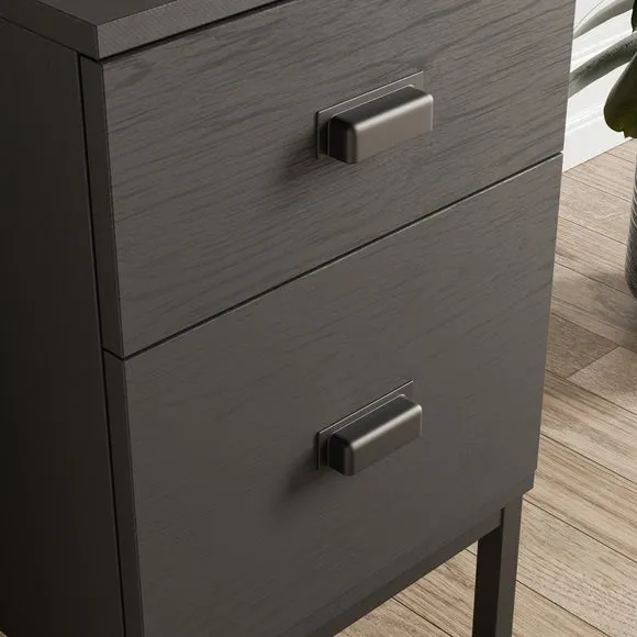 Fulton 2 Drawer Slim Bedside Table 5