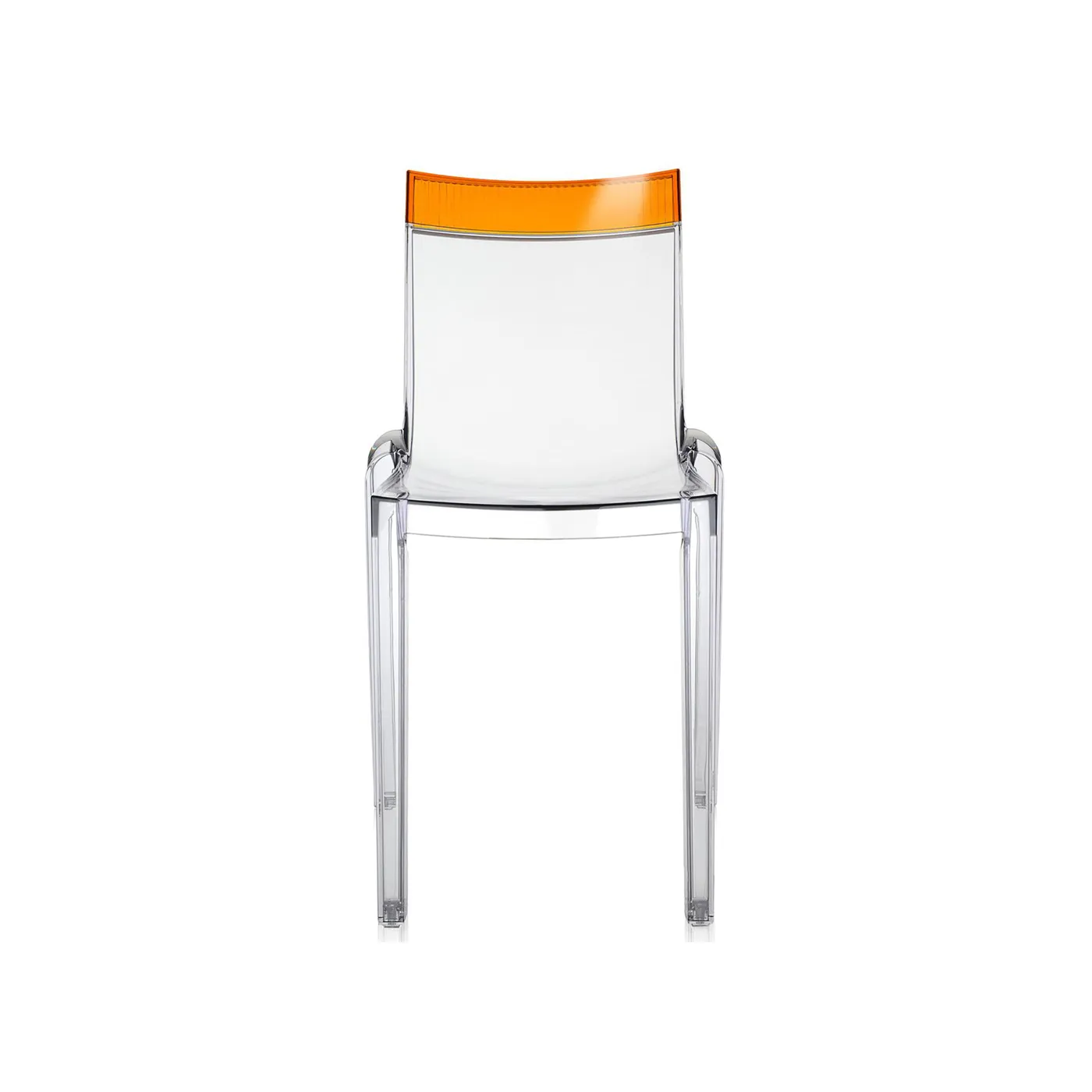 Kartell Hi-Cut Chair Clear/ Orange *Min 2 Chairs*