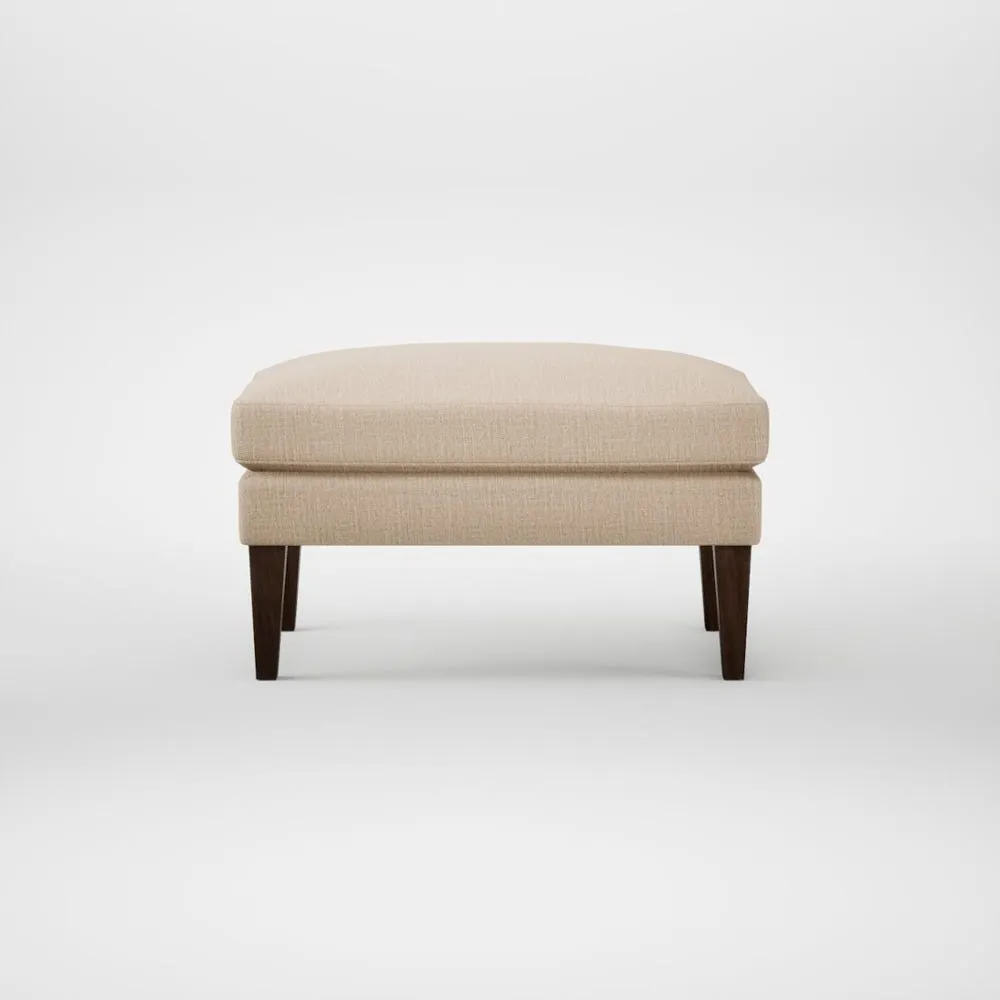 Heal's Wallis Ottoman Smart Cotton Linen Rice Walnut Stained Feet 1