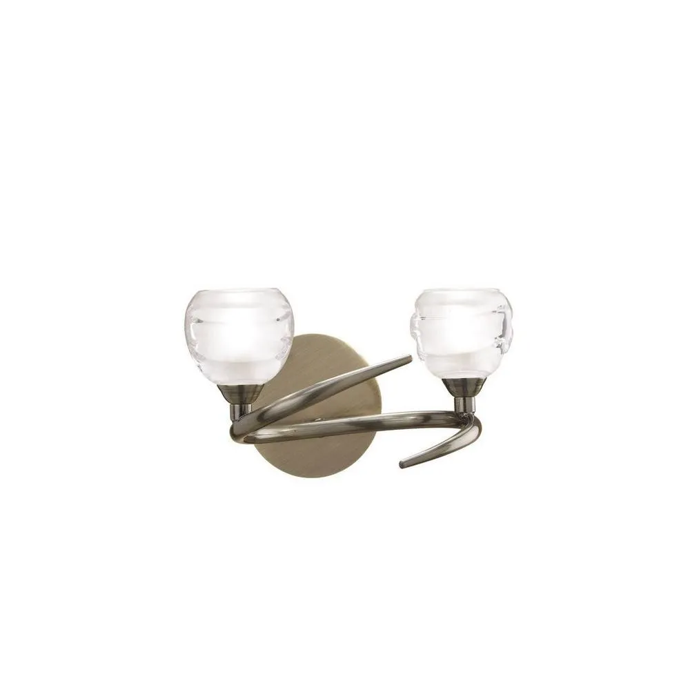 Netlighting Loop Wall Lamp Switched 2 Light G9 Antique Brass in Bronze