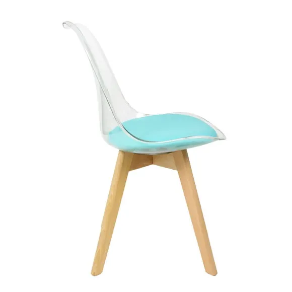 Fusion Living Soho Clear Plastic Dining Chair with Squared Legs 4