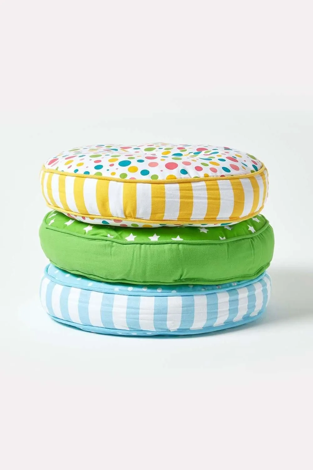 Homescapes Green Stars Round Floor Cushion 6
