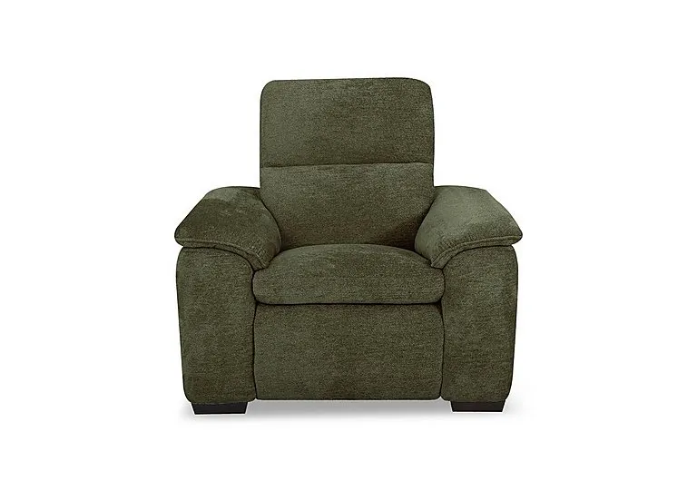 Relax Fabric Power Recliner Armchair with Power Headrest - Olive Green - Sofas and Armchairs - In Time for Christmas