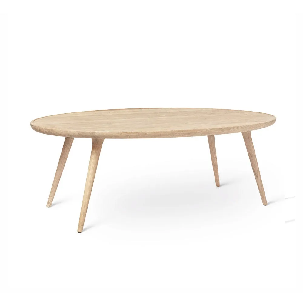 Mater Accent Oval Lounge Table White Matt Lacquered Oak W80 x L120 2