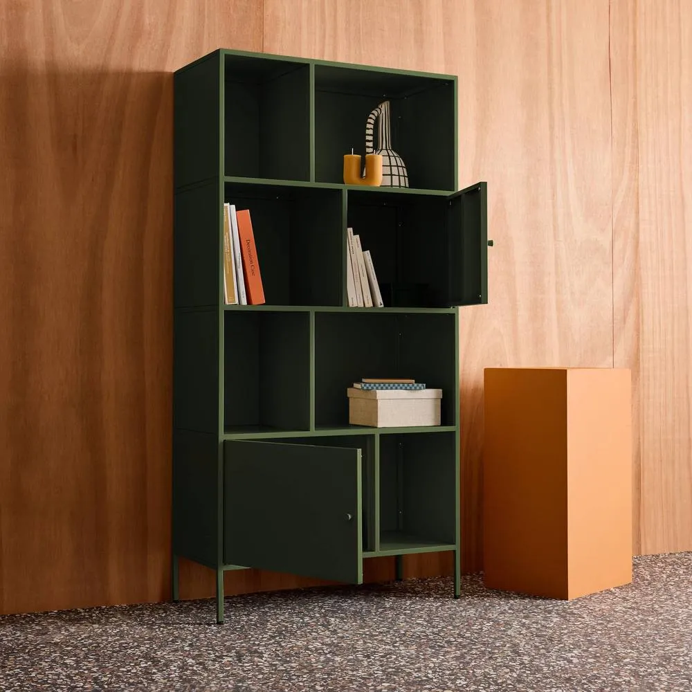 sweeek Buffet, industrial metal storage unit with 8 compartments in Green 6