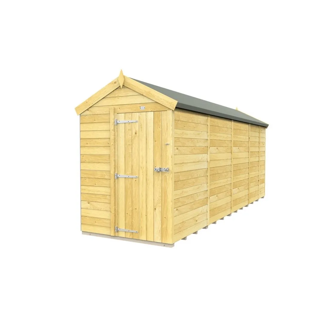 Buttercup Farm 5 x 17 Feet Apex Shed - Single Door W/O Window - L503 x W147 x H217 cm in Brown