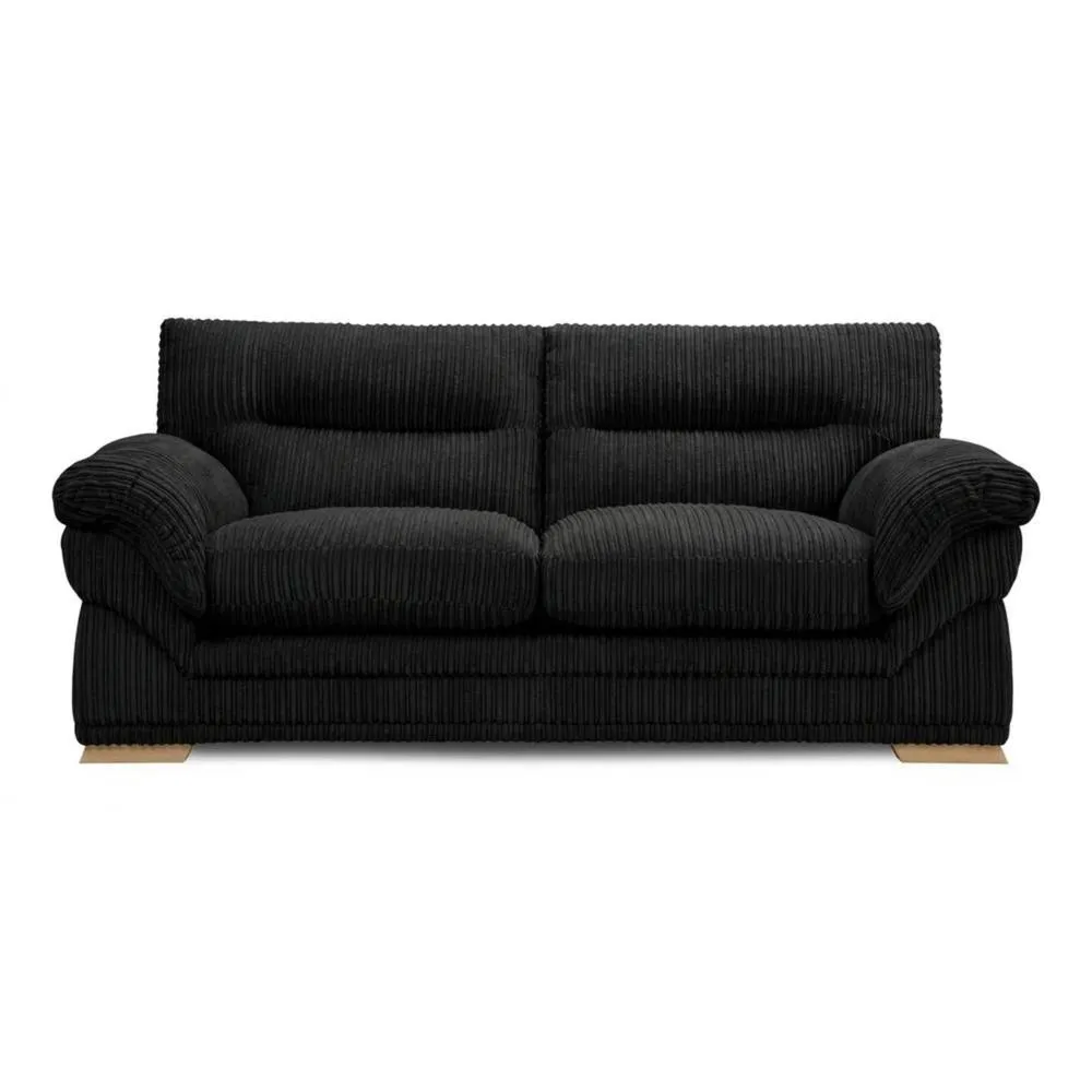 Bliss Furniture Amalfi 3 Seater Claude Sofa Modern Plush Fabric in Black