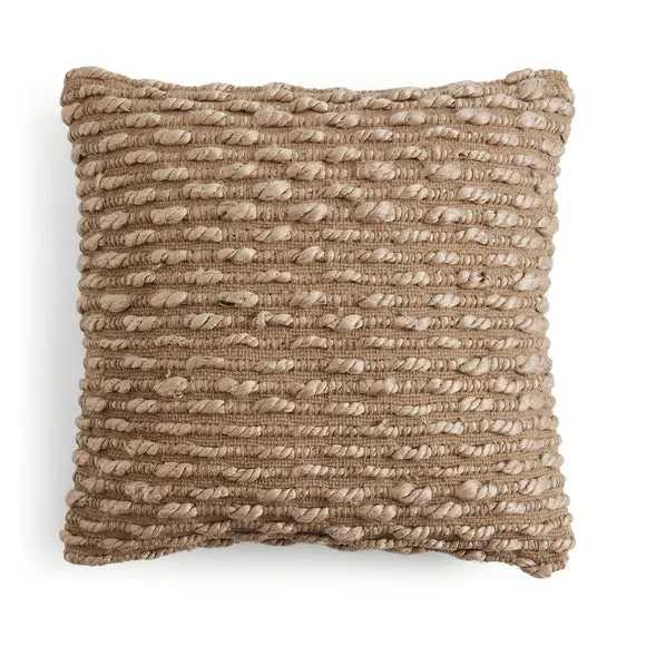 Jute Loop Striped Square Cushion 3