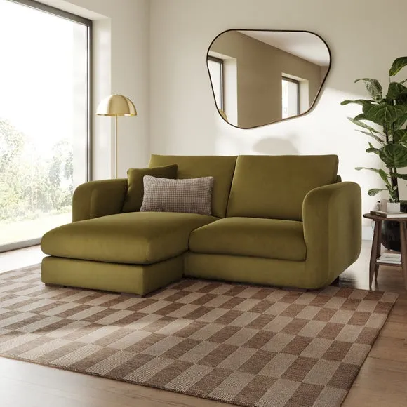 Luca Matte Soft Velvet Reversible Corner Chaise Sofa 1
