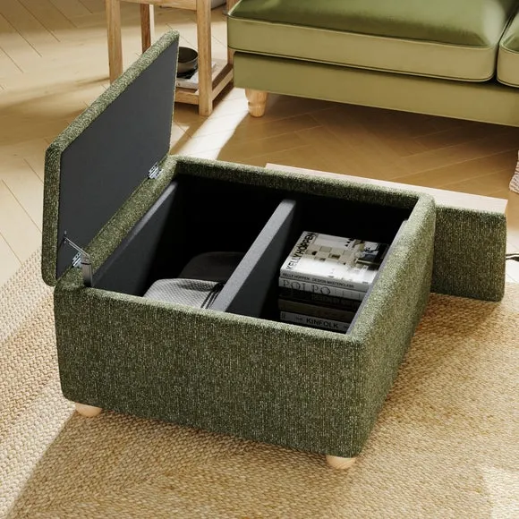 Elma Mixed Boucle Tray Table Ottoman 4