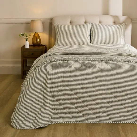Camille Stripe Brushed Bedspread 1