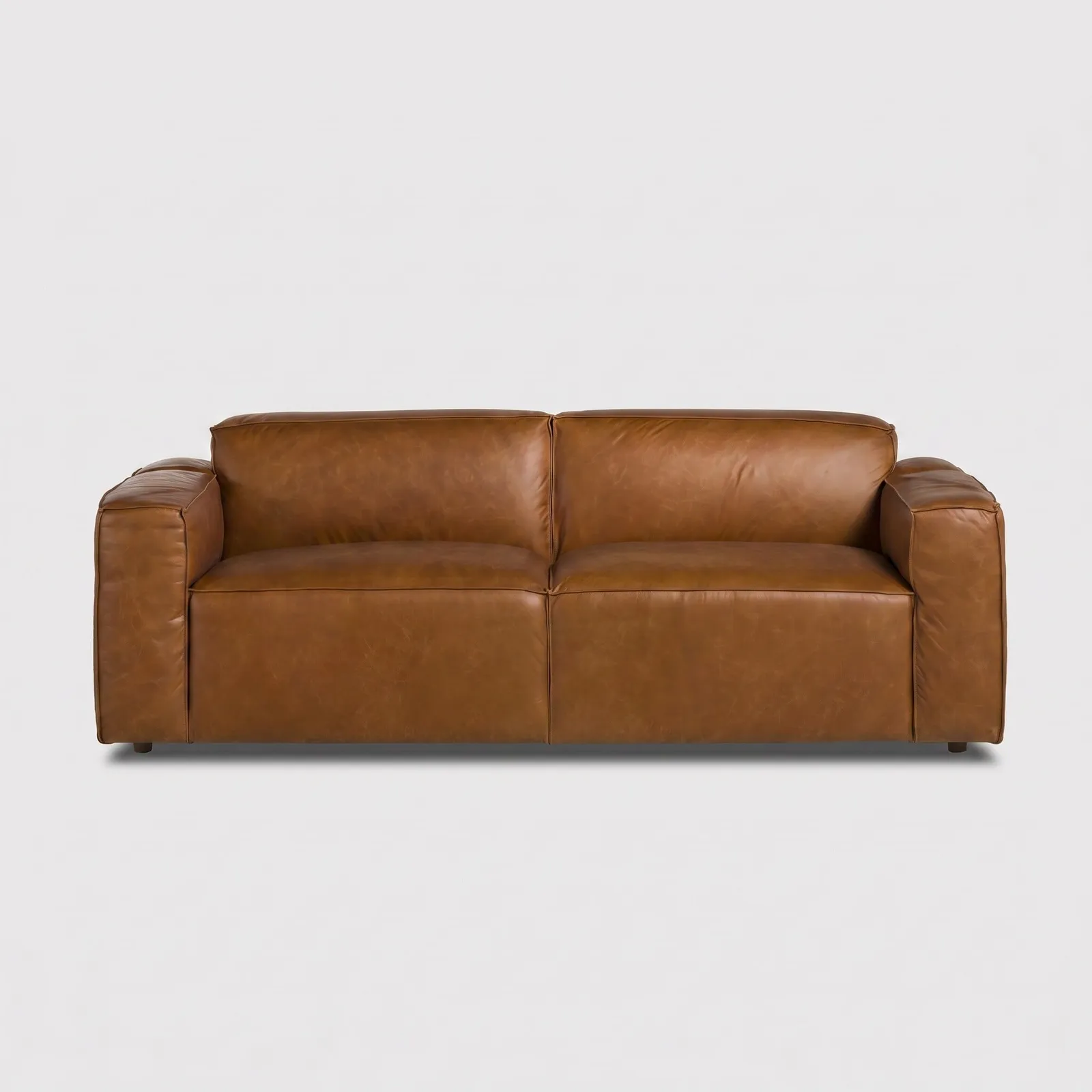 Horne 2 Seater Sofa Brown+Dusty Oak Leather | Barker & Stonehouse