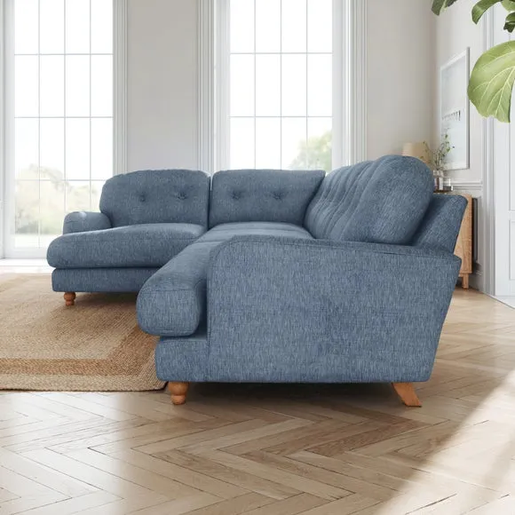 Martha Slub Faux Linen Full Corner Sofa 2