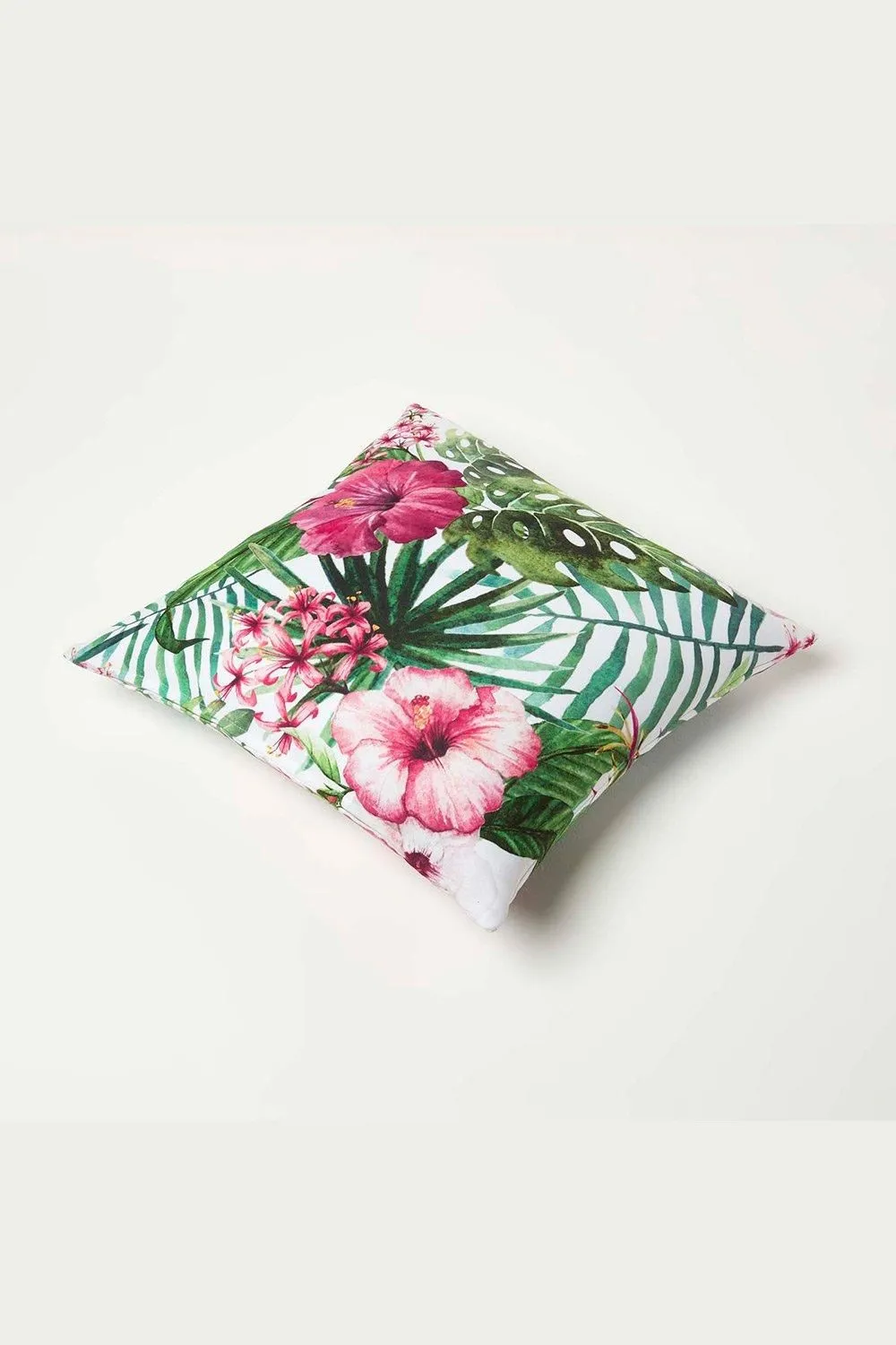 Homescapes Luxury Waterproof Botanical Flower Outdoor Cushion 45 x 45 cm, Set of 2 in Green 6