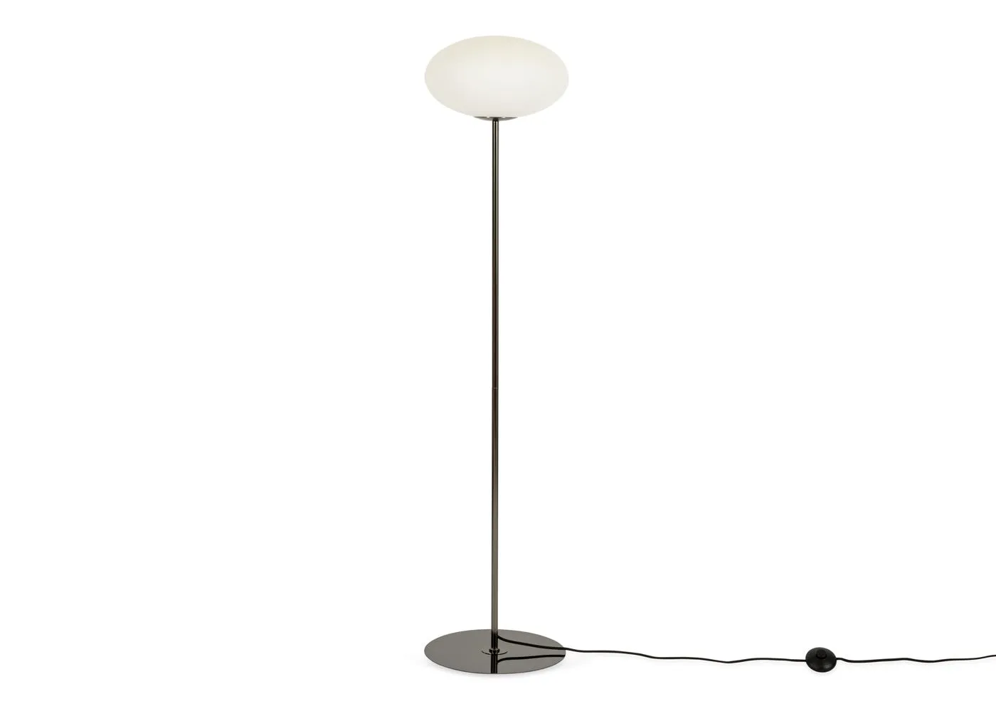 Heal's Ellipse Floor Lamp White Glass Black Chrome