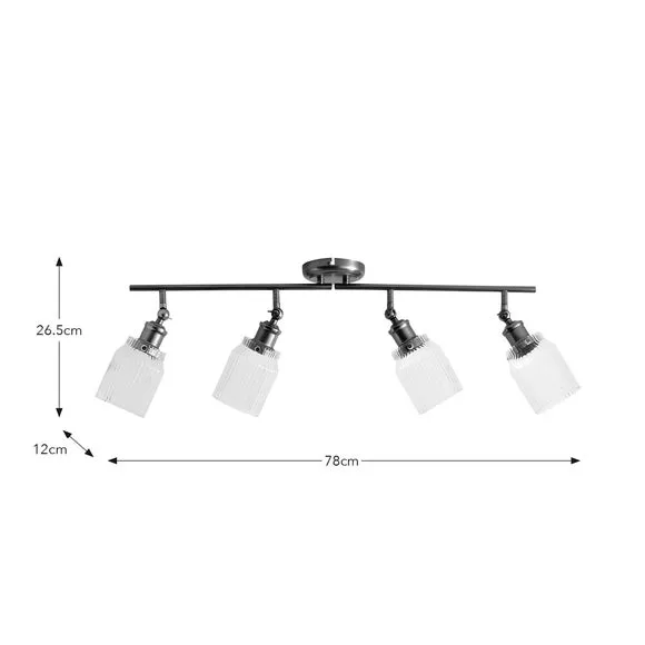 Tobias Industrial Ribbed 4 Light Adjustable Spotlight Bar 5