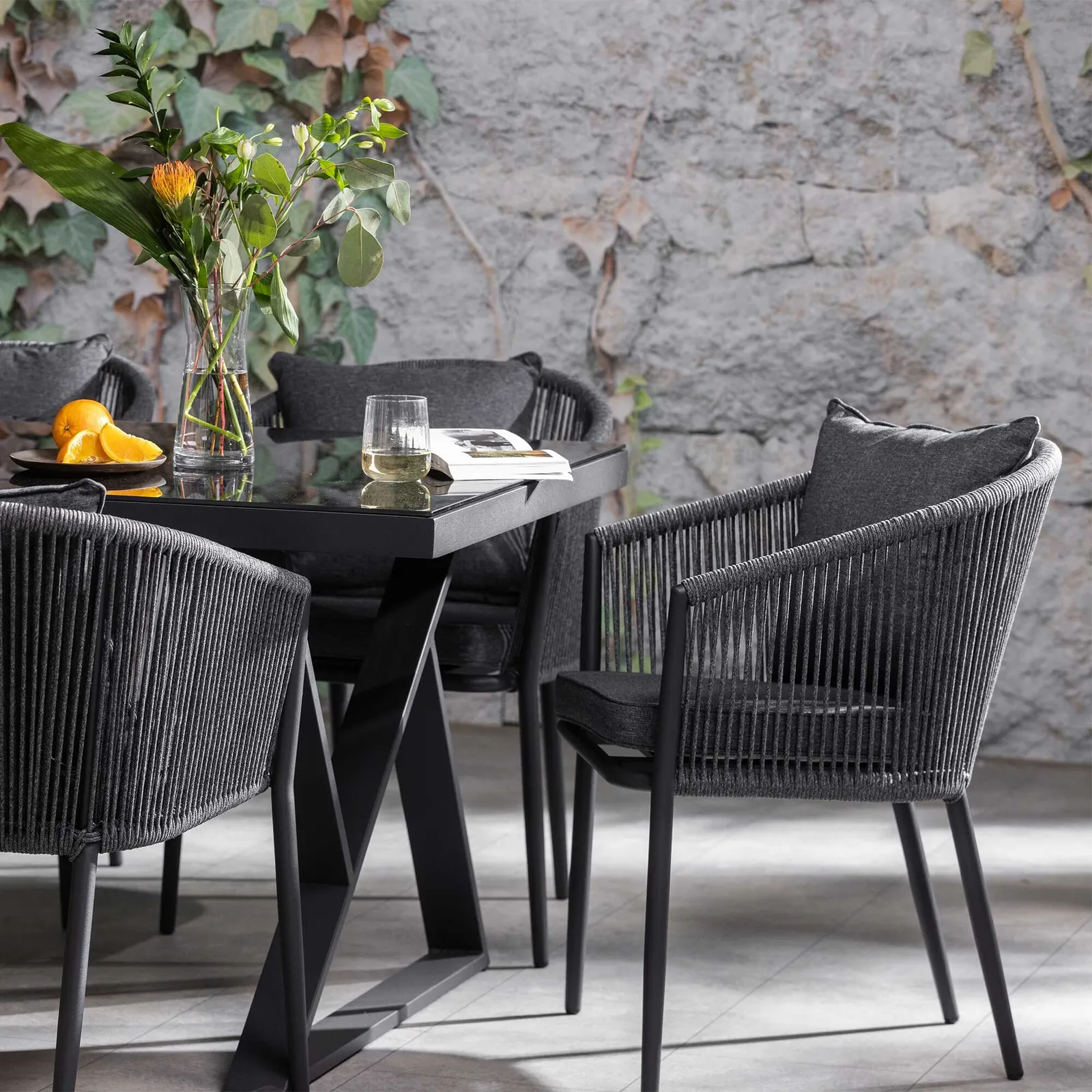 Alvor Dining Chair, Rope, Grey | Barker & Stonehouse 2