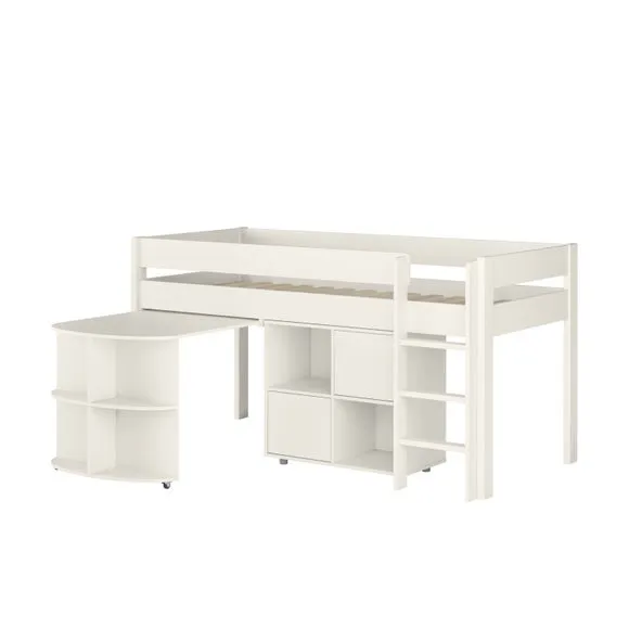 Uno Midsleeper With Pull Out Desk And Cube Unit Pine 5