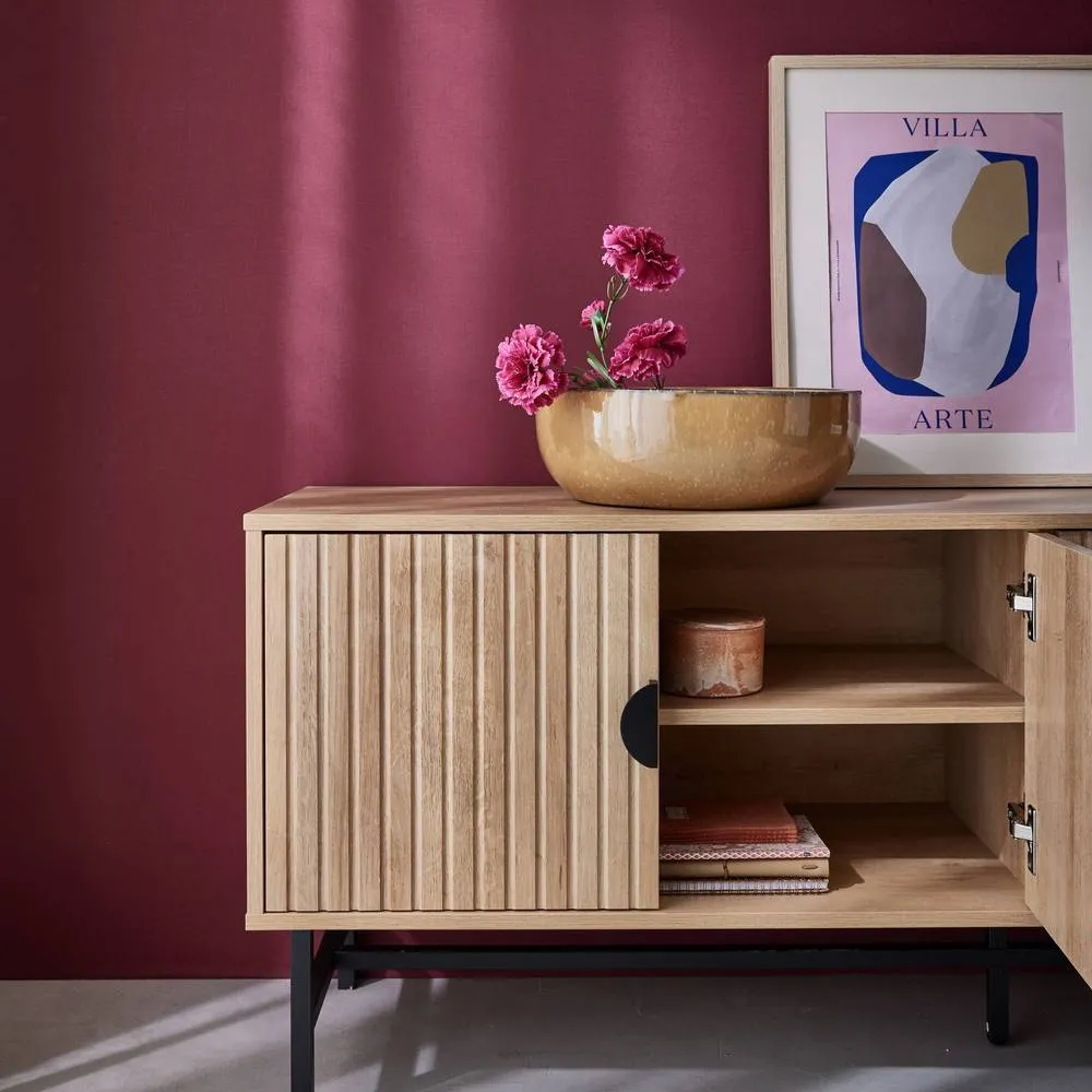 sweeek 157.5cm TV unit wooden effect 4 doors in Brown 6