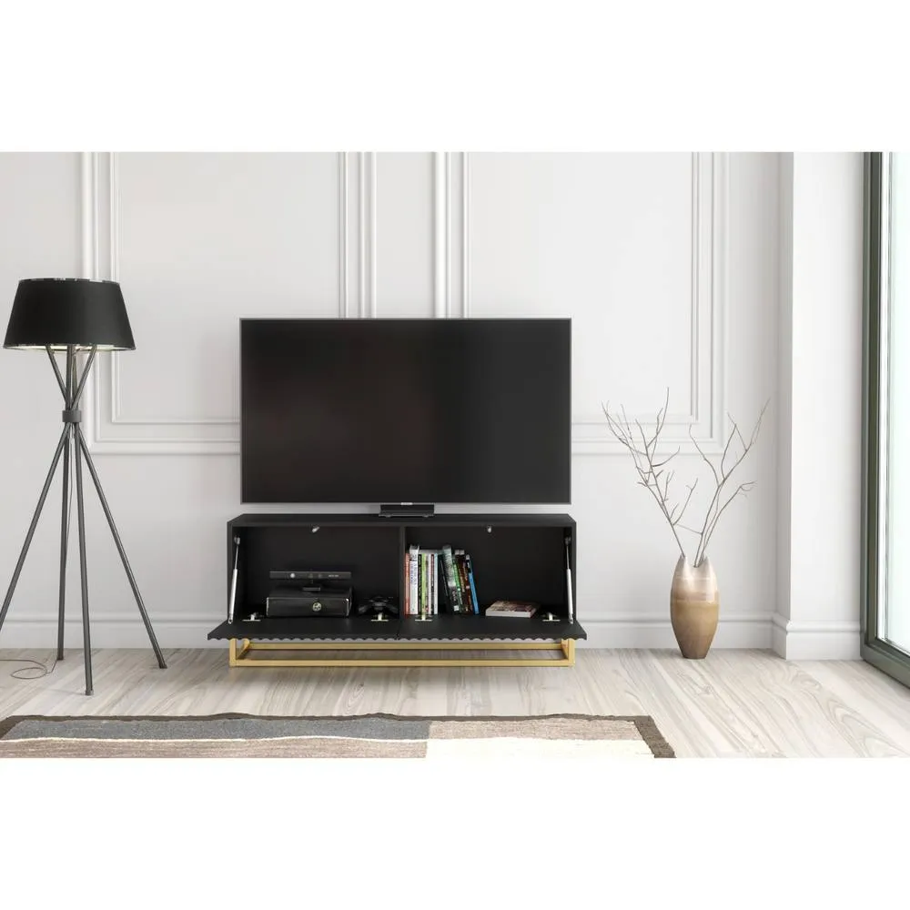 Creative Furniture Ripple TV Unit 100cm - Black with Fluted Doors 4