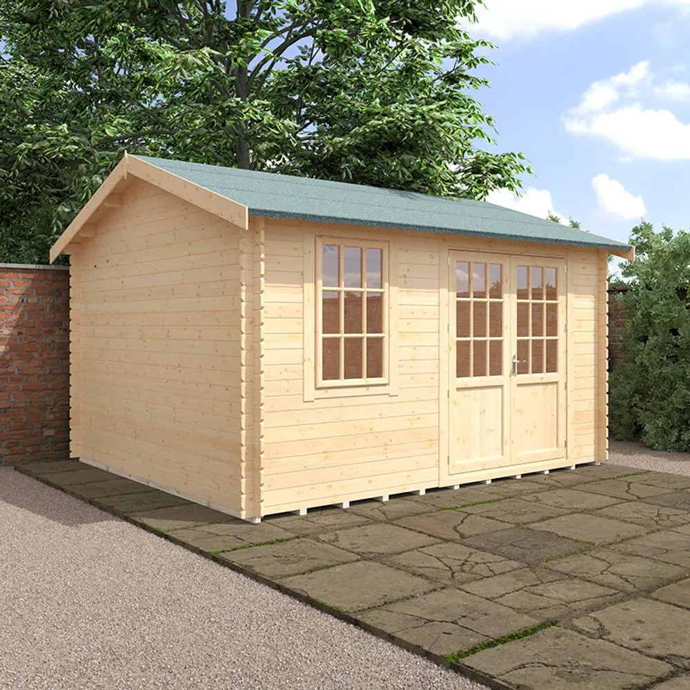 Buttercup Farm 14x12 The Henley 28mm Cabin - L415 x W355 x H282.9 cm in Natural 2